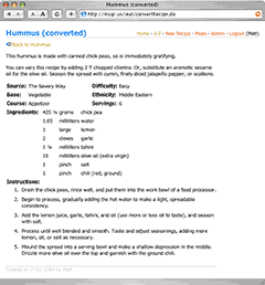 Convert recipe measurement system