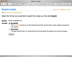Export recipe files