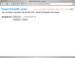 Import RecipeML files