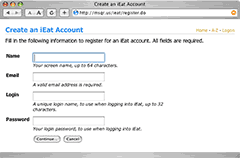 Registering for iEat account